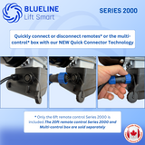 880 lb (400kg) BLUELINE Electric Hoist SERIES 2000 with 1 x 6FT + 1 x 20FT Wired Remote Controls + Multi-Control Box-Canada Hoists
